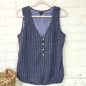 GAP NAVY CHIFFON DRESSY TANK SZ L